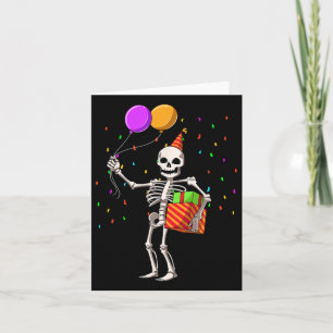 Carte Halloween Anniversaire Soirée Skeleton Anniversair