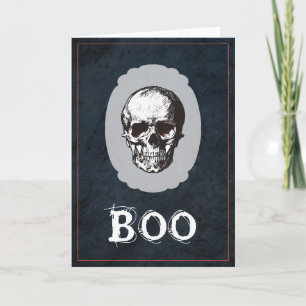 Carte Halloween au crâne de Boo