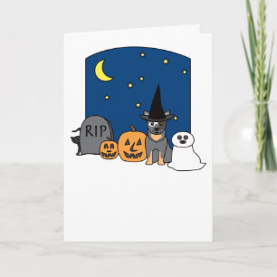 Carte Halloween australienne de chien de bétail