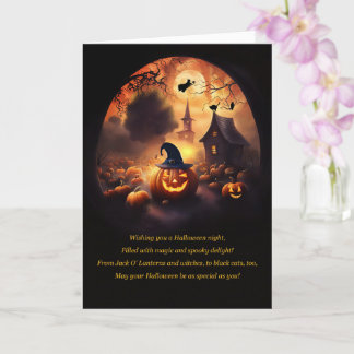 Carte Halloween avec Jack O Lanterns