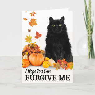 Carte Halloween Beled Furgive Me Chat noir