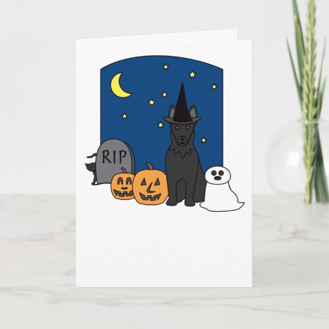 Carte Halloween berger allemand (Devant)
