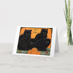 Carte Halloween Black Cats
