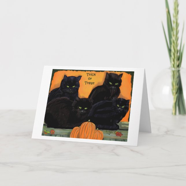 Carte Halloween Black Cats (Devant)