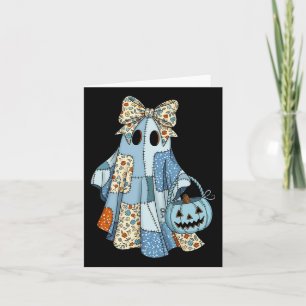 Carte Halloween Blue Denim Boo Ghost Floral Coquette Fal