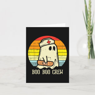 Carte Halloween Boo Boo Crew Ghost Nurse Retro Halloween