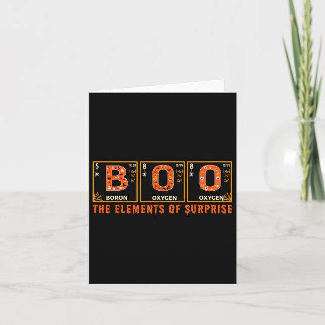 Carte Halloween Boo Principaux Éléments De La Science Su (Devant)