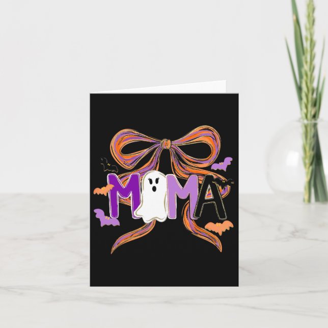Carte Halloween Brushstroke Boo Mama Coquette Éffrayant  (Devant)