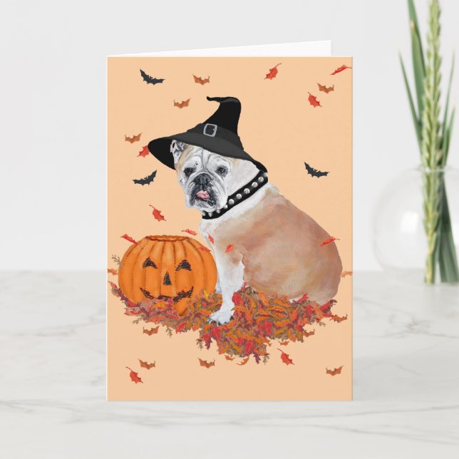 Carte Halloween Bulldog anglais (Devant)