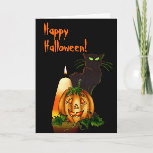 Carte HALLOWEEN CANDLE, JACK & CAT par SHARON SHARPE