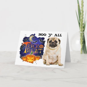 Carte Halloween Caniche Effrayant