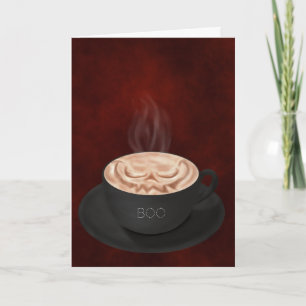 Carte Halloween Cappuccino Art Jack-o-lantern
