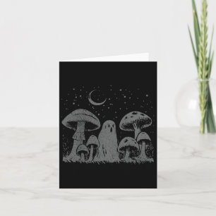 Carte Halloween Champignons Fantôme Grunge Vintage 90 Ae