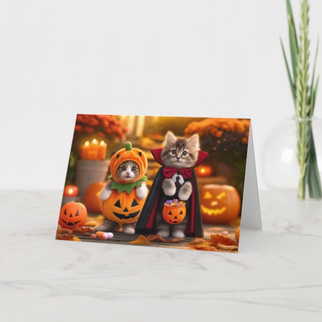 Carte Halloween Chat, Carte Chat Halloween (Devant)