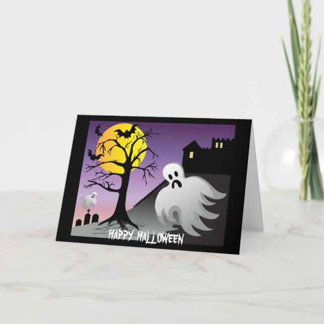 Carte Halloween chauves-souris fantômes 10% de réduction (Devant)