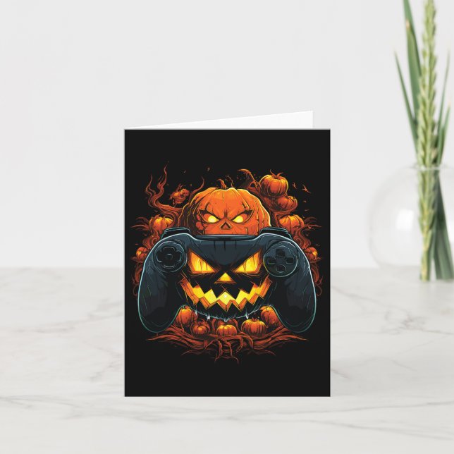 Carte Halloween chemises contrôleur de jeu garçons Hallo (Devant)