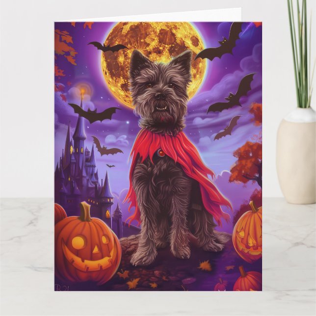 Carte Halloween Chesapeake Bay Terrier Vampire Citrouill (Devant)