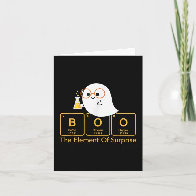 Carte Halloween Chimie Boo L'Élément De Surprise Cu (Devant)