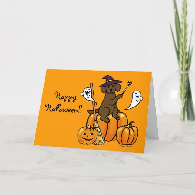 Carte Halloween Chocolat Labrador Carton 2 (Devant)