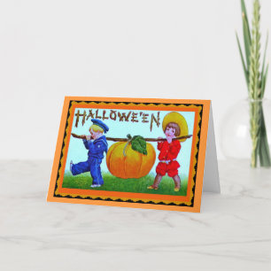 Carte Halloween Citrouille Joyeux Halloween Vintag