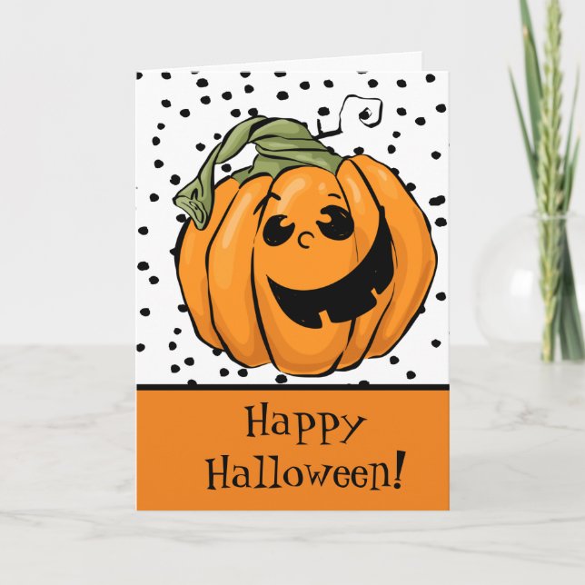 Carte Halloween Citrouille Mignonne (Devant)