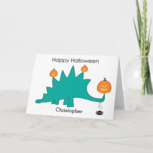 Carte Halloween Citrouilles Dinosaure Stégosaure