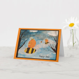Carte Halloween Citrouilles Orange et Noires Jack