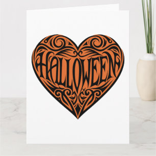 Carte Halloween cœur, Cœur noir, Vacances