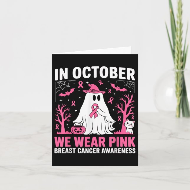 Carte Halloween Conscience du cancer du sein En Octobre  (Devant)