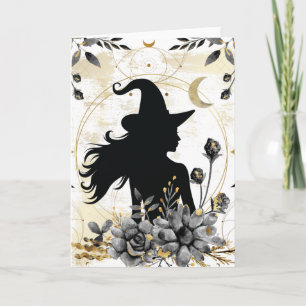 Carte Halloween contemporain moderne sorcière 3