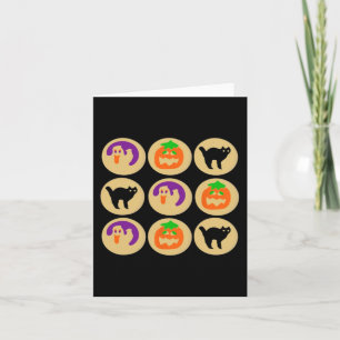 Carte Halloween Cookies Fantôme Citrouille Chat Hallowee