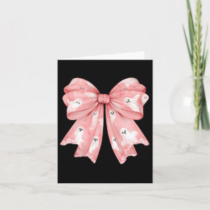 Carte Halloween Coquette Ghost Bow mignonne fille douce