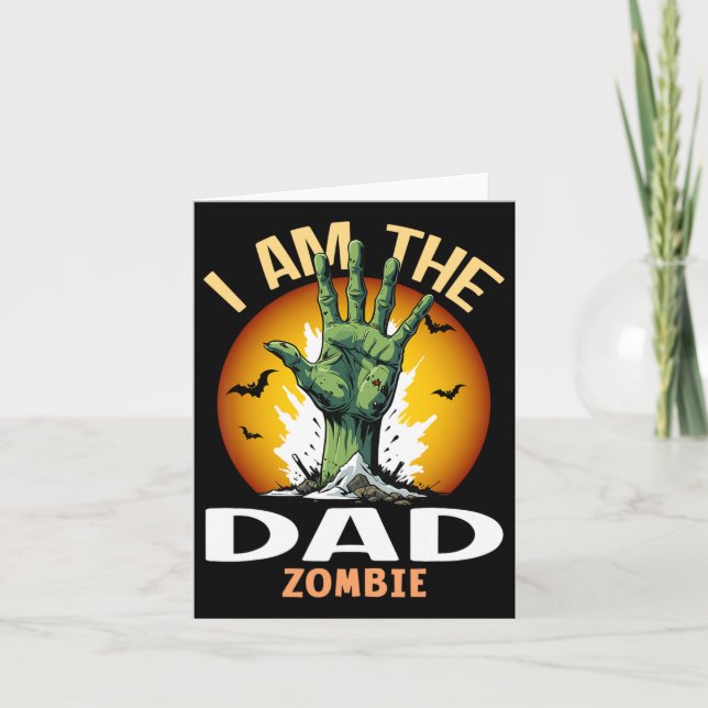 Carte Halloween Correspondant Papa Zombie Costume Zombie (Devant)