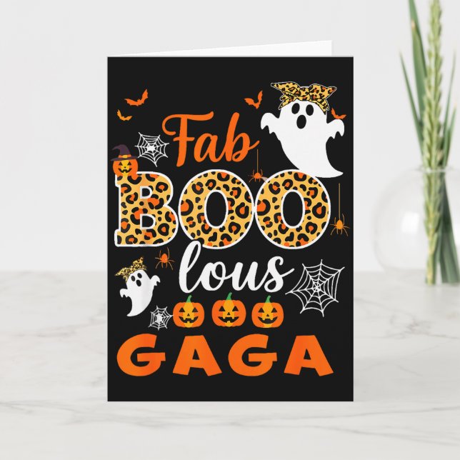 Carte Halloween Costume Cute Leopard Boo Gaga Soky Ghost (Devant)