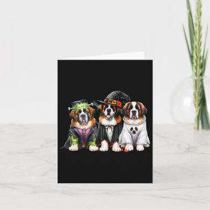Carte Halloween Costume Fantôme sorcière Chien Saint Ber