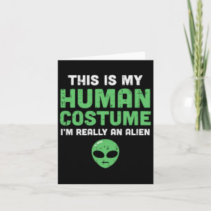 Carte Halloween Costume Humain Im Alien Drôle Hommes Fem