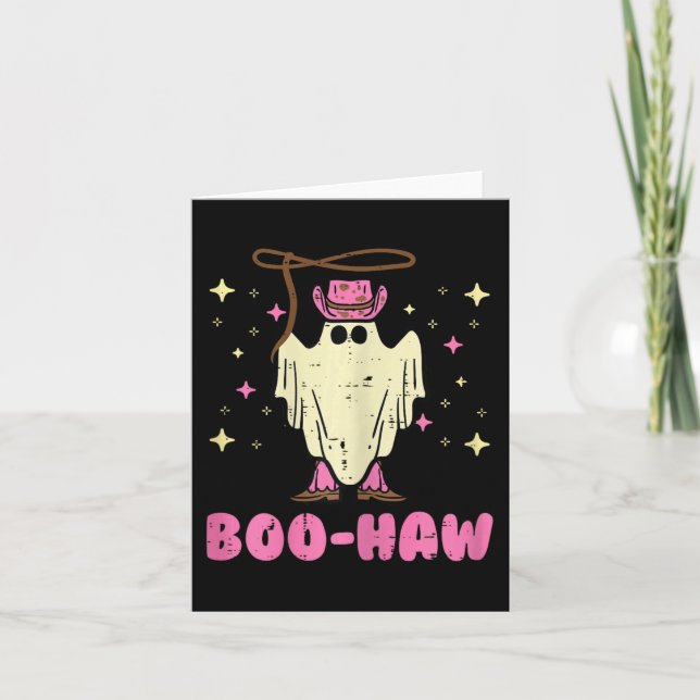 Carte Halloween Cowgirl Boo Yaw Costume femmes filles en (Devant)