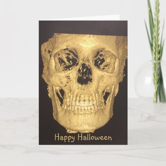 Carte Halloween crâne effrayant (Devant)
