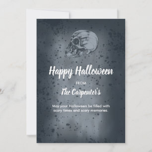 Carte Halloween crâne et os