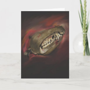 Carte Halloween crâne monstre