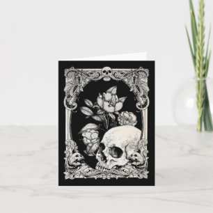 Carte Halloween Crâne Pastel Goth Fleur gothique Floral