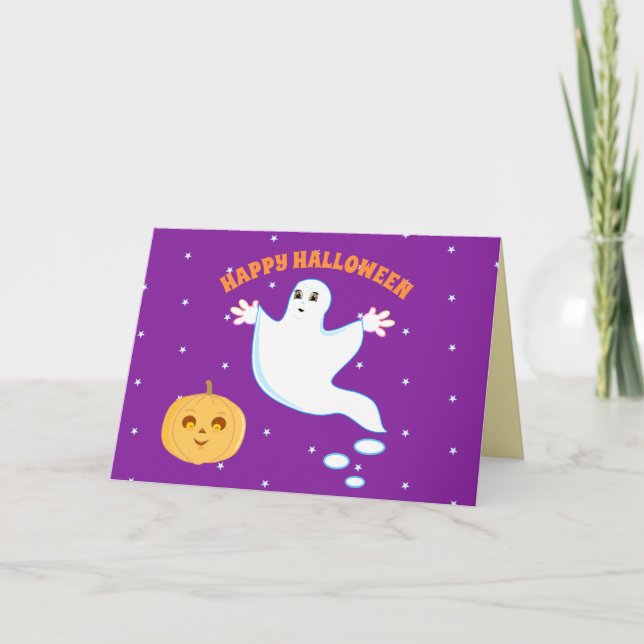 Carte Halloween Cute Ghost (Devant)