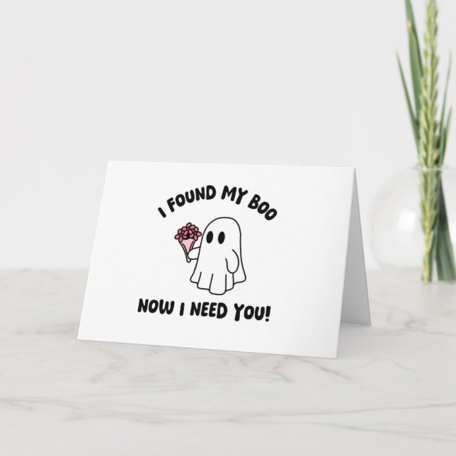 Carte Halloween Cute Ghost Boo Funny Bridesmaid Proposit (Devant)