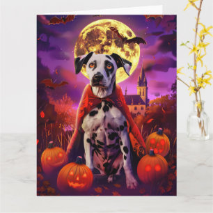 Carte Halloween Dalmatien Vampire Citrouilles effroi