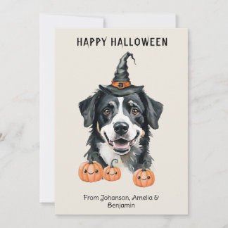 Carte Halloween de chien de montagne bernois | Cha