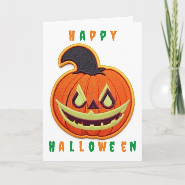 Carte Halloween de citrouille mignonne (Devant)