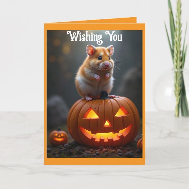 Carte Halloween de hamster mignon (Devant)