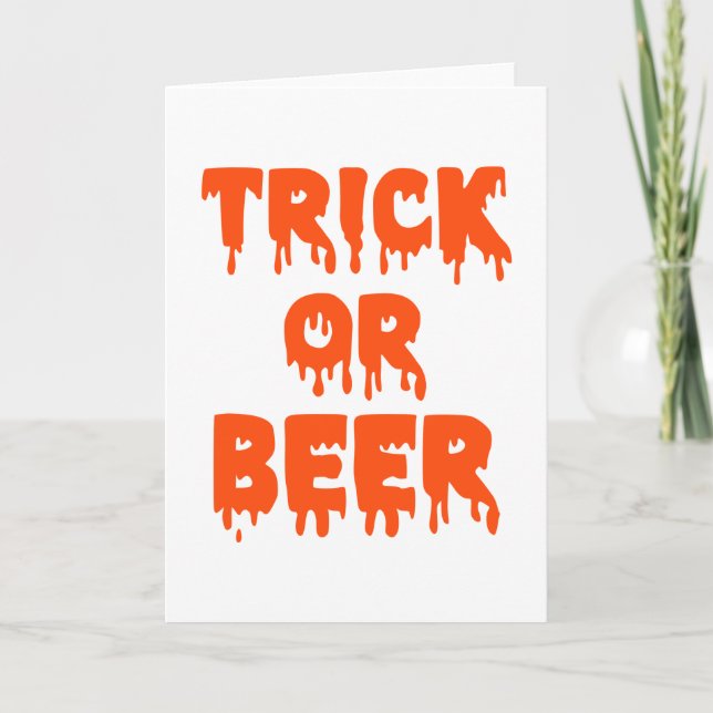 Carte Halloween de la bière ou de la queue (Devant)