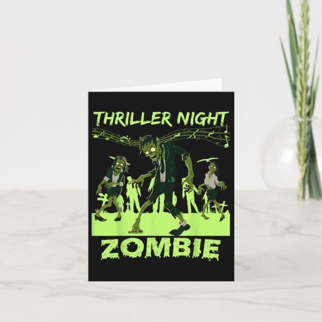 Carte Halloween de la nuit de thriller danser Zombie (Devant)