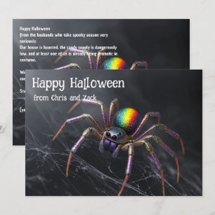 Carte Halloween de magie de toile arc-en-ciel 🌈🕷